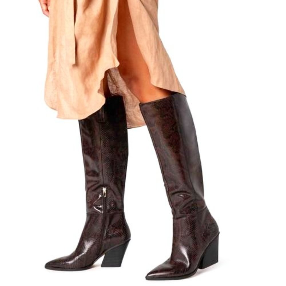 Dolce Vita Brown Snake Print Boots
